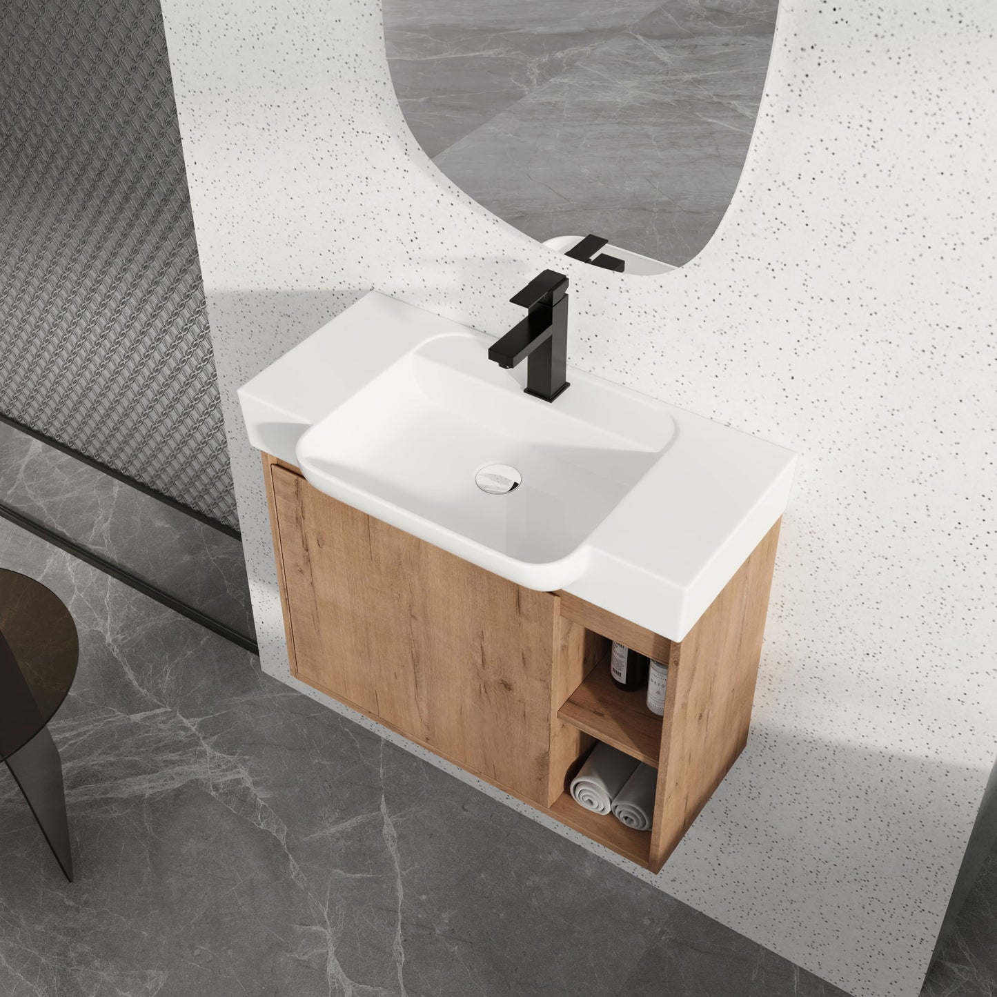 Wall Mounted Bathroom Vanity & Sink & Soft Close Door