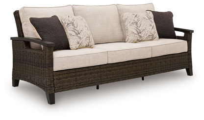Drakes Beach - Sofa With Cushion - Dark Brown