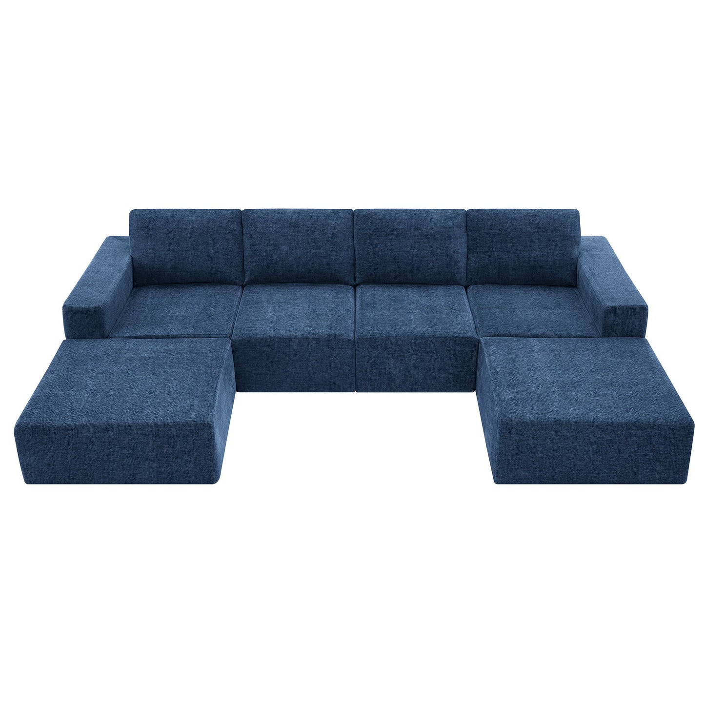 Modular U-Shaped Sectional Sofa, Luxury Chenille Floor Couch Set, Upholstered Indoor Furniture, Foam - Filled Sleeper Sofa Bed For Living Room, Bedroom, Free Combination