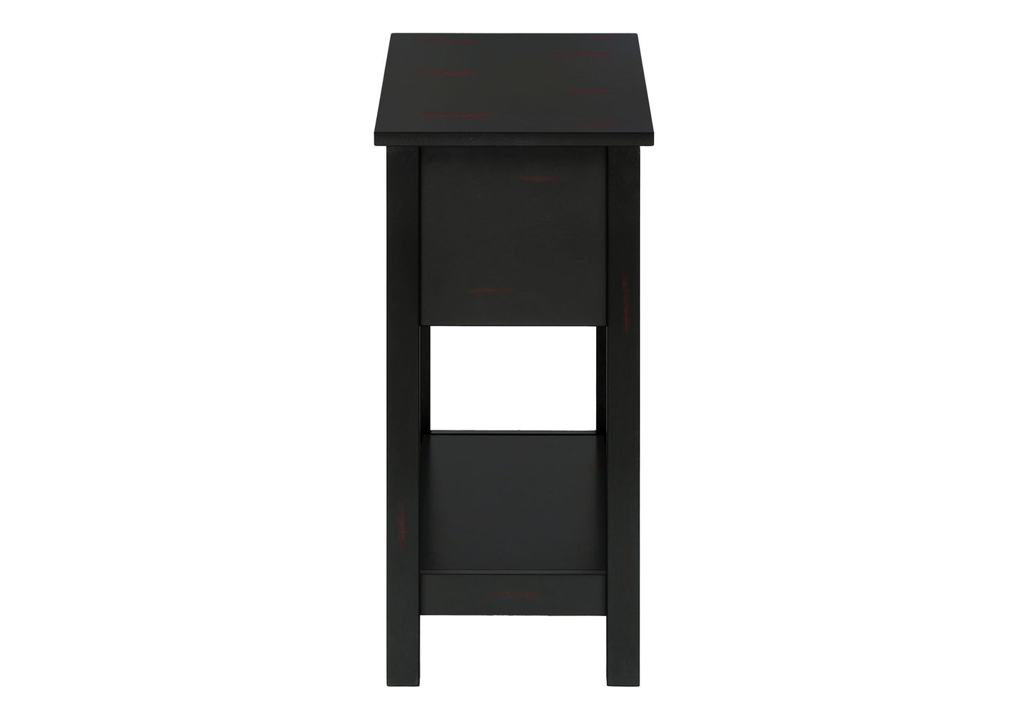 Accent End Table, 2 Tier, Narrow, Lamp, Storage Drawer, Charming Design