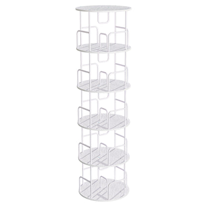 Rotating Bookshelf Tower 5 Tier Spinning 360 Degree Revolving Storage Shelf