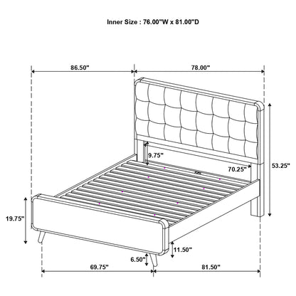 Carson Carrington - Platform Bed With Tufted Upholstery