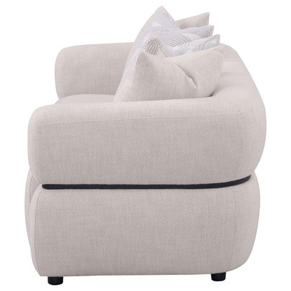 Jeanette - 84" Fabric Upholstered Round Arm Sofa - Beige
