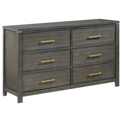 Kieran - 6-Drawer Dresser - Gray