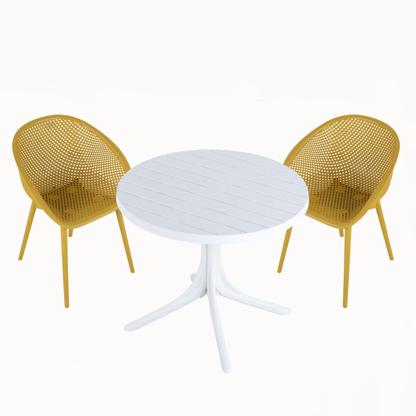 Modern Lounge Chair Set With Round Table