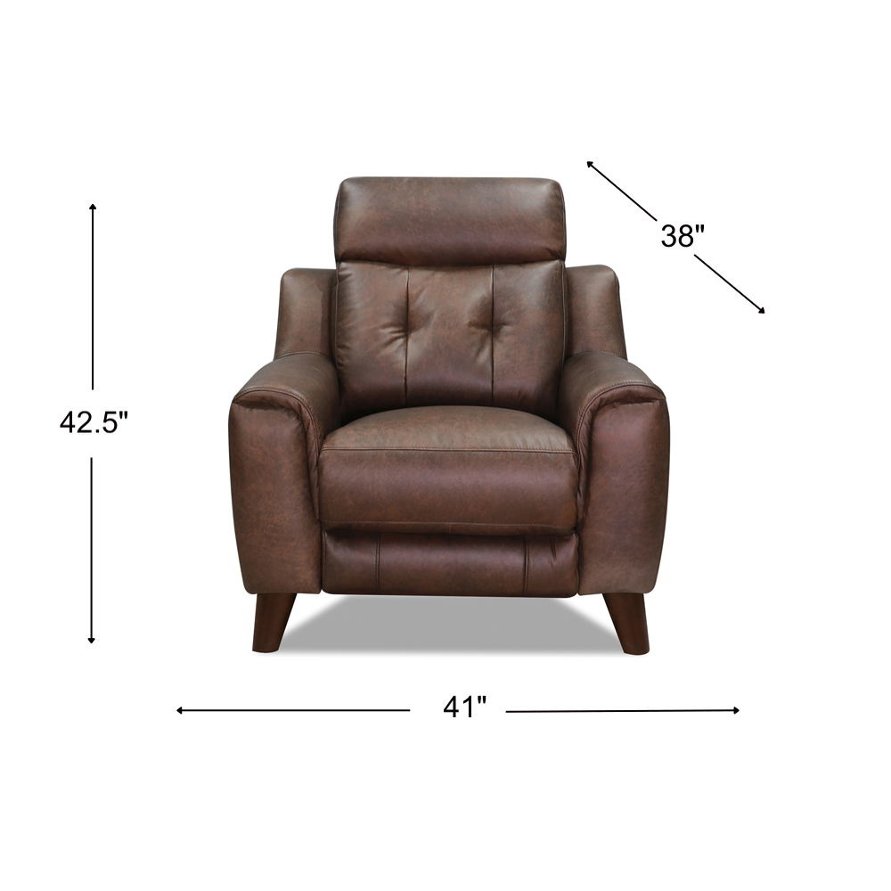 Torino - Power Headrest, Lumbar, Zero Gravity Waxy Pull Up Leather Recliner - Brown