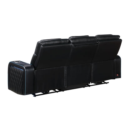 Electra - Power Reclining Sofa With Power Headrests, Drop Down Table, Reading Light, Massage, LED Lighting And USB Control