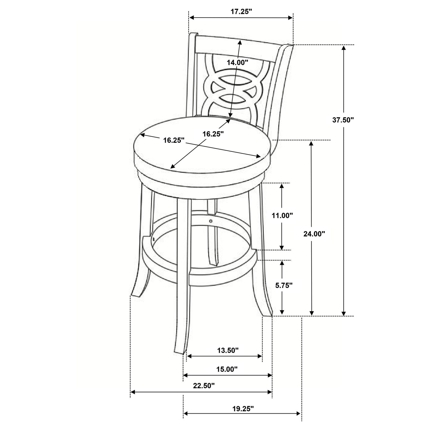 Swivel Counter Stool (Set of 2) - Black