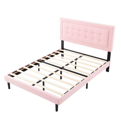 Upholstered Platform Bed With Slats
