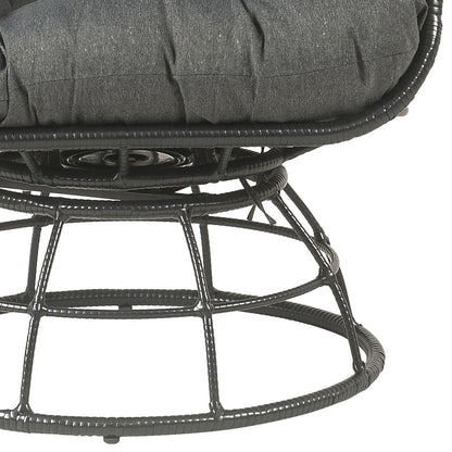 Hikre - Patio Lounge Chair & Side Table - Black / Charcoal