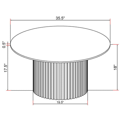 Rowena - Round Sintered Stone Coffee Table - White Faux Marble