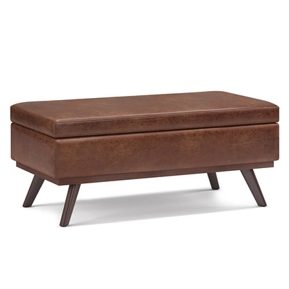 Owen - Lift Top Large Coffee Table Storage Ottoman, Mid Century Style