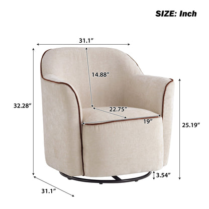 360° Swivel Accent Chair With Flared Arms