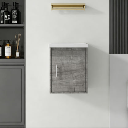 Floating Bathroom Vanity Combo, Wall Mounted Cabinet With Sink & Soft Close Doors For Small Bathrooms