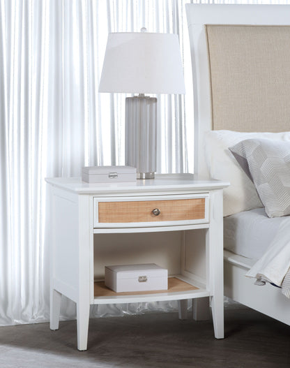 Bexhill - 1-Drawer Nightstand Bedside Table - White