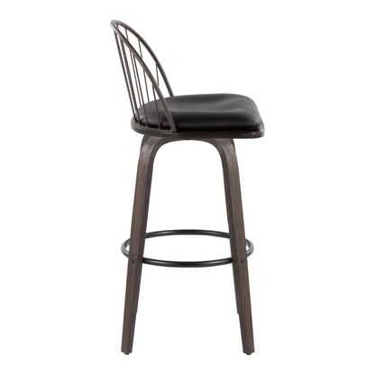 Riley - Industrial / Urban Fixed Height Barstool With Swivel With Removable Cushion (Set of 2)