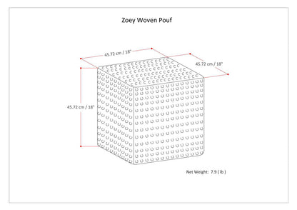 Zoey - Handcrafted Woven Cube Pouf