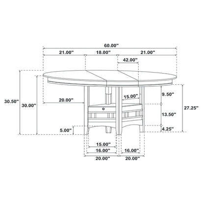Lavon - Oval Extension Leaf Dining Table With Built In Storage - Gray