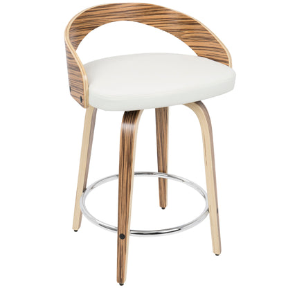 Grotto - Contemporary Fixed Height Counter Stool & Swivel With Round Footrest (Set of 2)