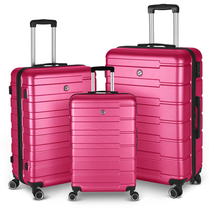 Luggage Suitcase 3 Piece Sets Hardside Carry-On Luggage With Spinner Wheels 20" / 24" / 28"