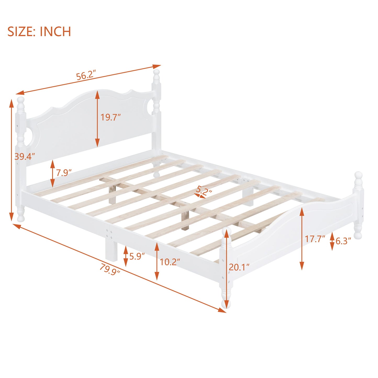 Platform Bed Frame With Slat Support