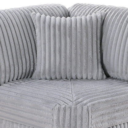 Corner Wedge Chair With Pillow, Living Room Furniture, Soft Upholstered Modular Seating - Gray / Mink