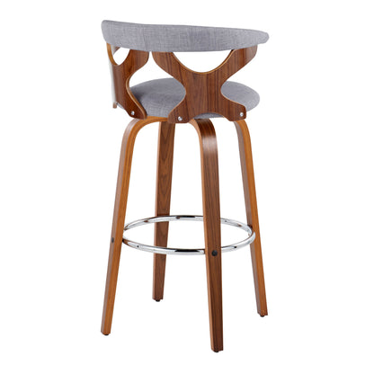 Gardenia - Mid Century Modern Fixed Height Barstool With Swivel With Round Footrest (Set of 2)