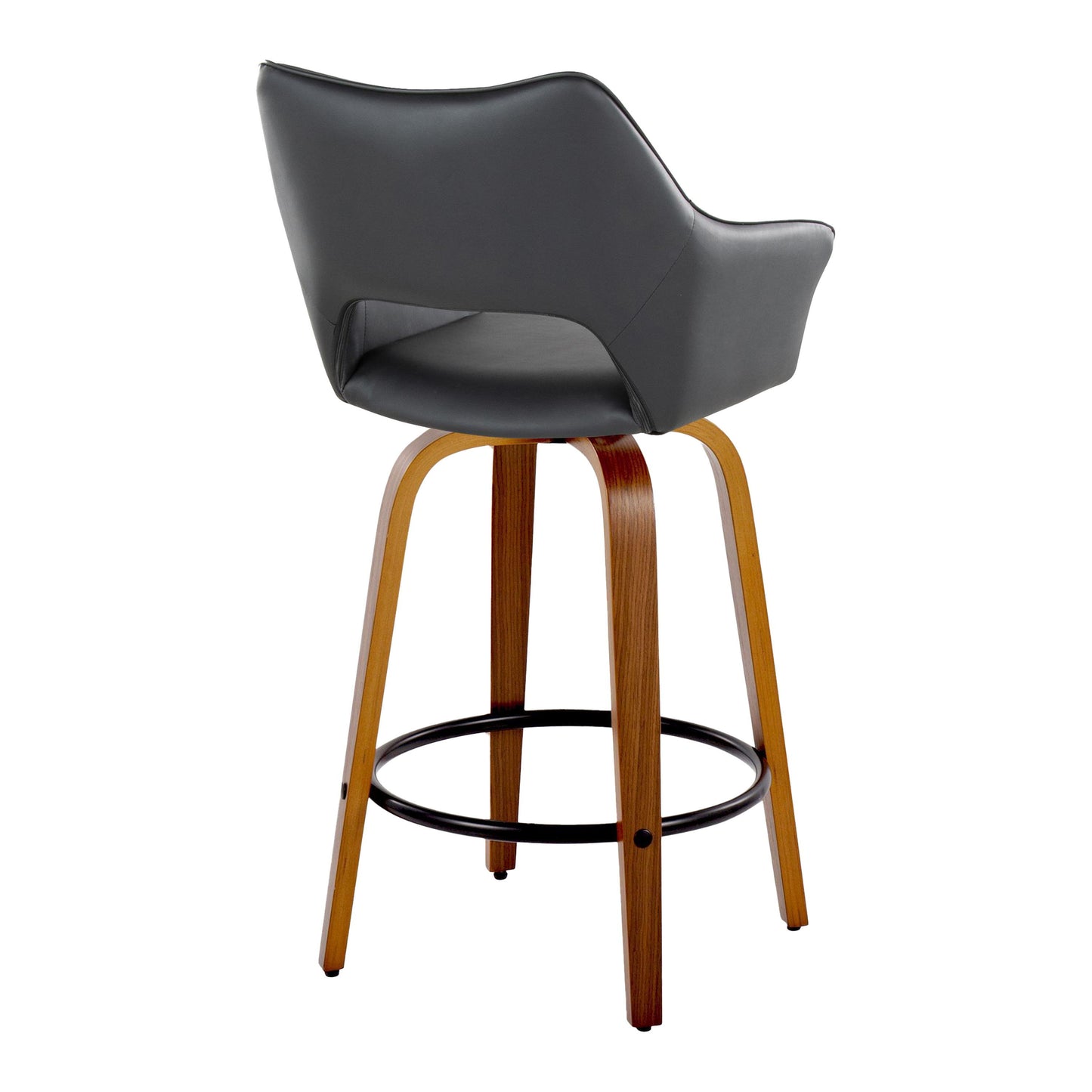 Mustang - Contemporary Fixed Height Counter Stool With Swivel With Round Footrest (Set of 2)