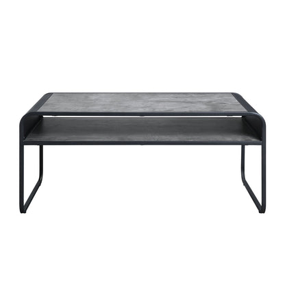 Raziela - Concrete Coffee Table - Black / Gray