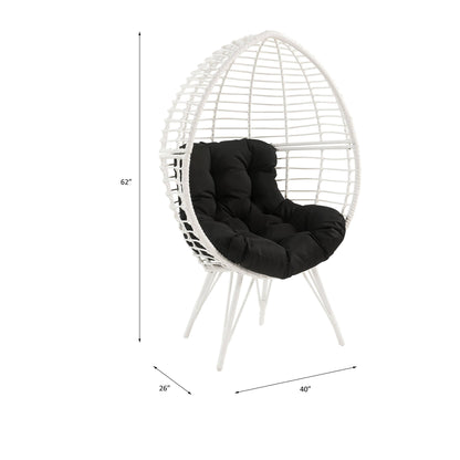 Galzed - Patio Lounge Chair - Black / White