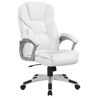 Kaffir - Upholstered Adjustable Home Office Desk Chair With Ergonomic Support And Smooth Swivel - White