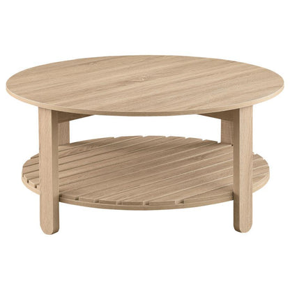 Fowler - 1 Shelf Round Engineered Wood Table