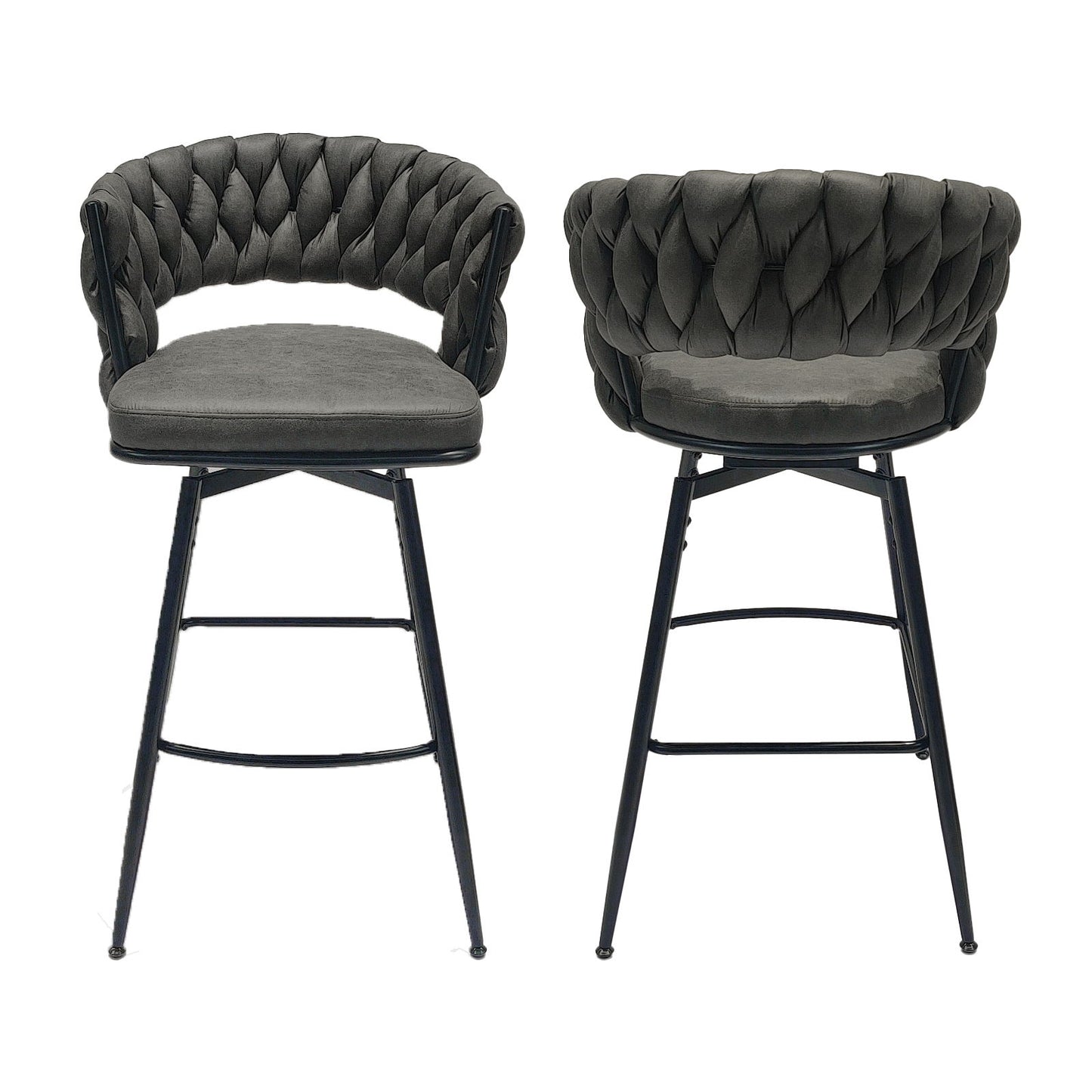 Bar Stool 360 Swivel With Back Footrest