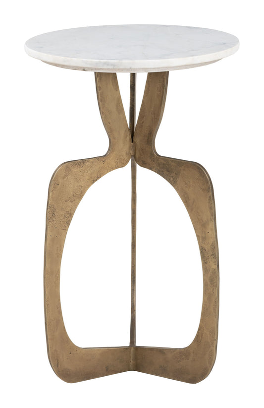 Ophelia - Side Table - White / Brass