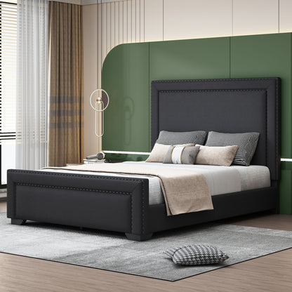 Upholstered Bed With Slats Support, No Box Spring Needed