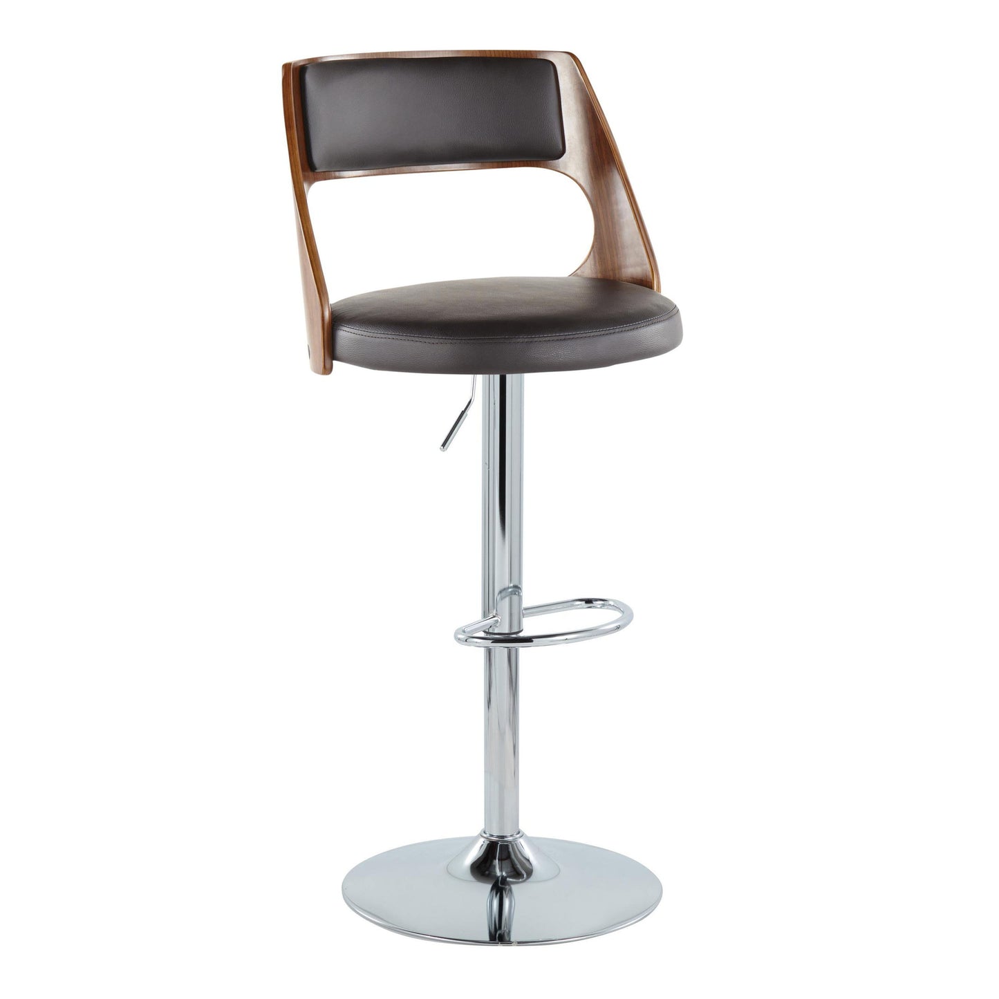 Cecina - Mid Century Modern Adjustable Height Barstool With Swivel With Oval Footrest (Set of 2)