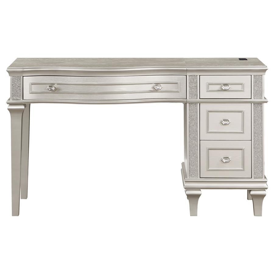 Evangeline - 4-Drawer Vanity Desk Makeup Table - Silver Oak