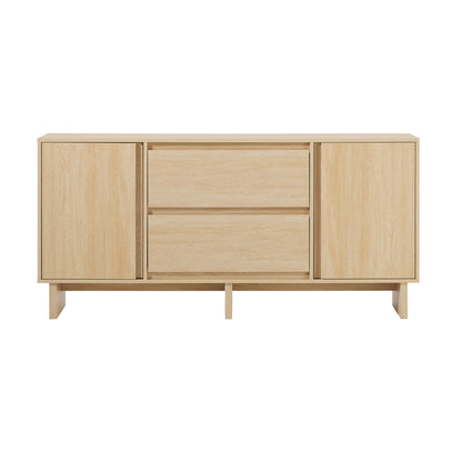 Scandi - Sideboard With Beveled Drawers - Coastal Oak