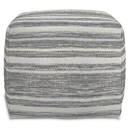 Carina - Square Woven Pouf - Black White