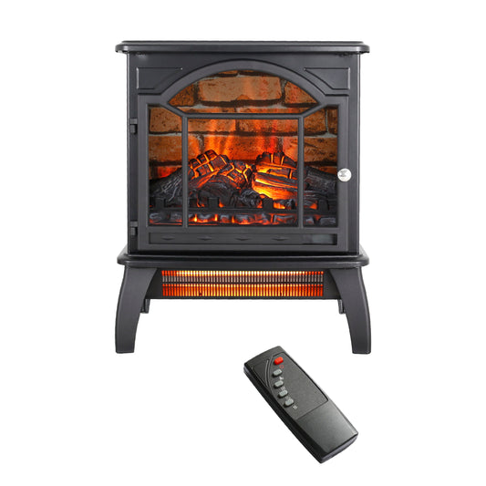 3D Flame Electric Infrared Quartz Fireplace Stove With Remote Control