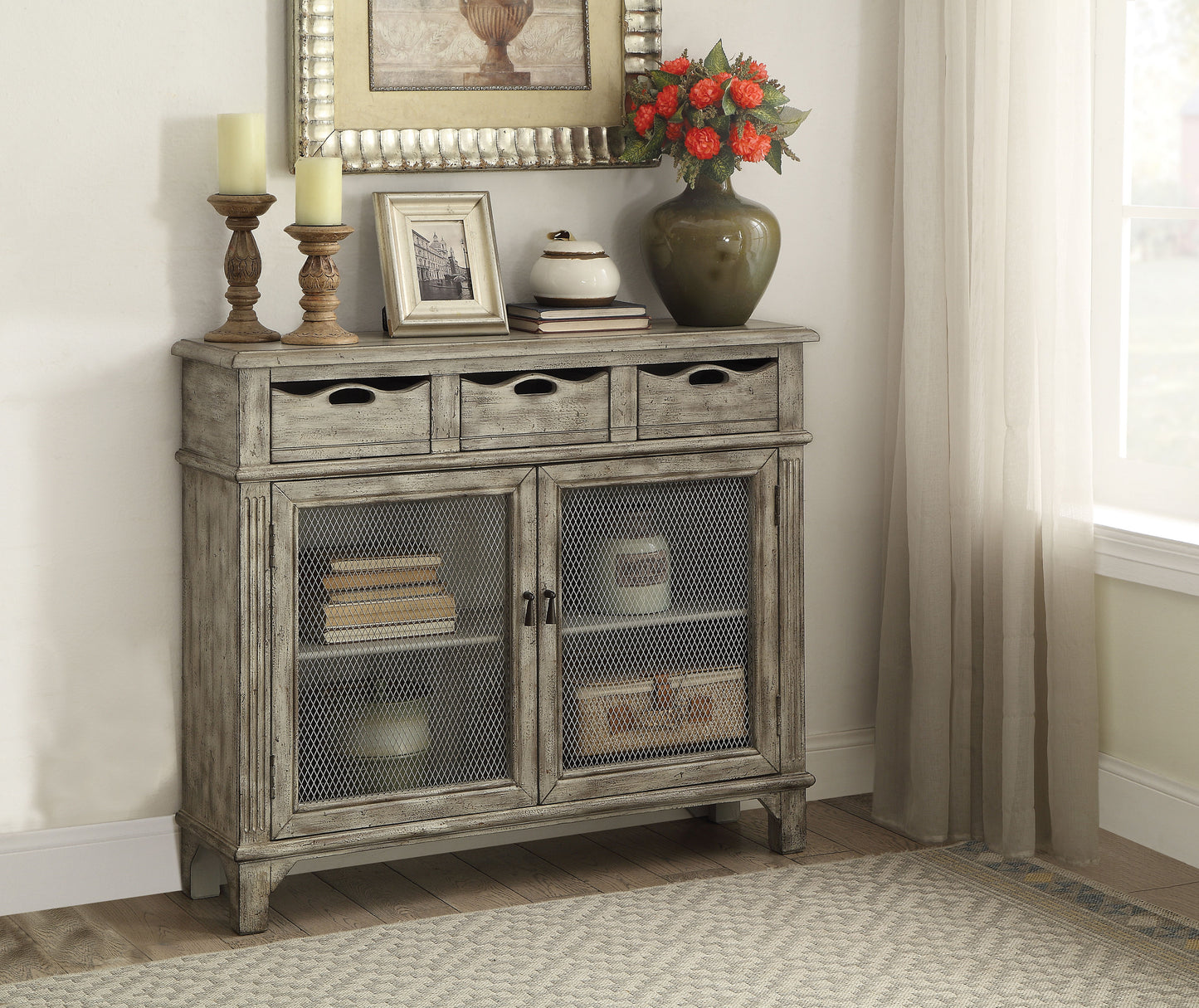 Vernon - Weathered Console Cabinet - Gray