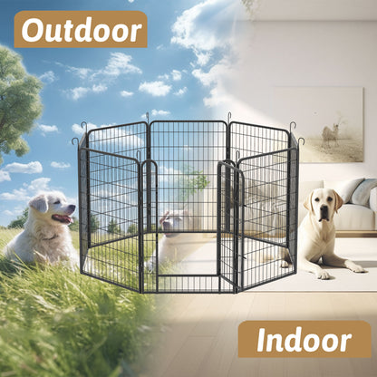 Heavy Duty Metal Playpen With Door, Dog Fence Pet Exercise Pen