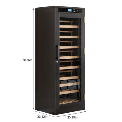 Intelligent Temperature Controlled Multi Tiered Grape Wine Cabinet - Black
