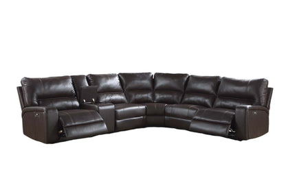 Saul - Power Recliner Sectional Sofa With USB Port Cupholder Console