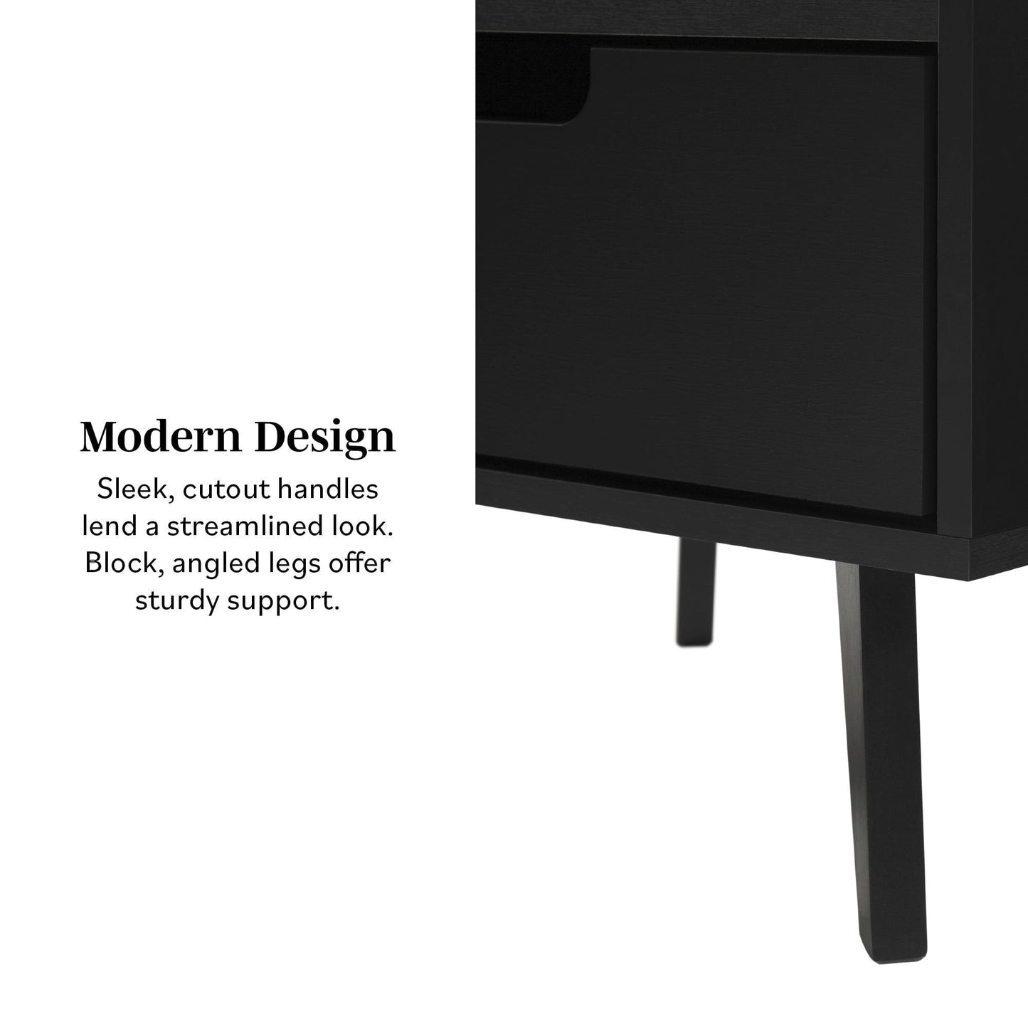 Modern 1 Drawer Nightstand With Open Cubby