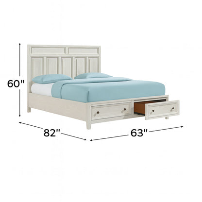 Storage Bed With Panel Headboard And Spacious Footboard Drawers
