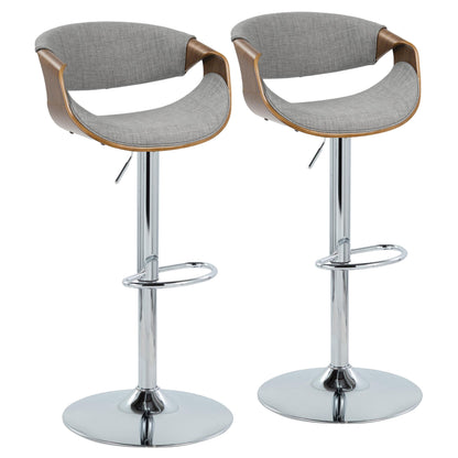 Curvo - Mid Century Modern Adjustable Barstool & Swivel (Set of 2)