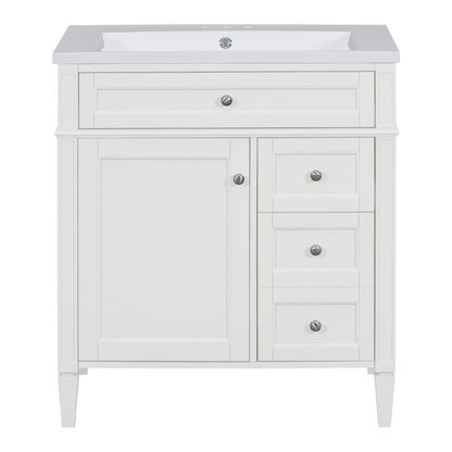 Bathroom Vanity With Top Sink, Storage Cabinet, 2 Drawers, Tip Out Drawer