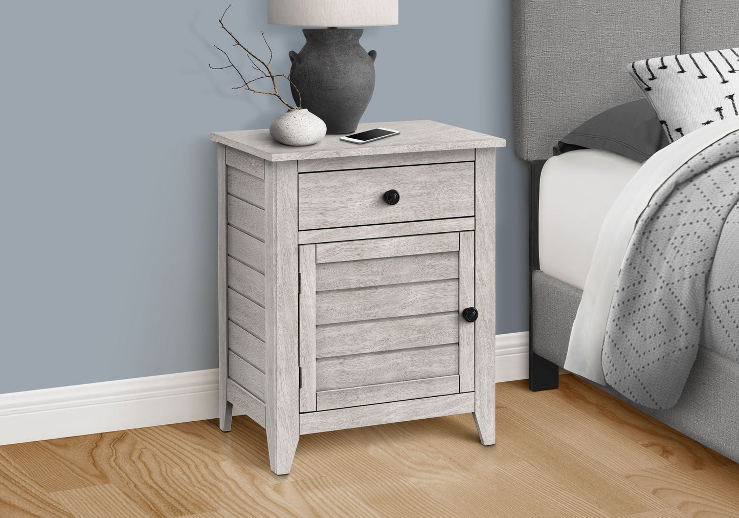 Accent Nightstand, Storage Drawer, Transitional