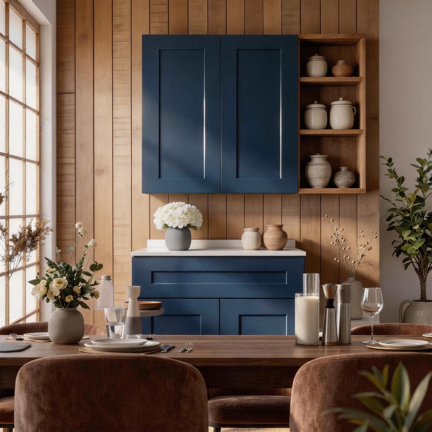 Shaker Wall Cabinet With Soft Close Hinges, Adjustable Shelves, Double Door
